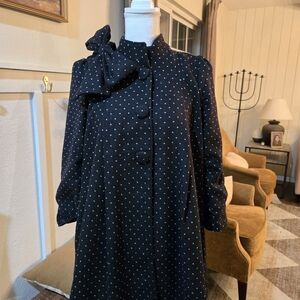 Ryu Black Polka Dot Bow-Shoulder Blazer
